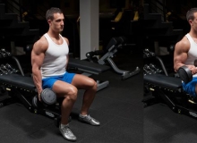 Ngồi cuốn tạ đơn từng tay cho bắp tay trước - Seated Alternate Dumbbell Bicep Curl