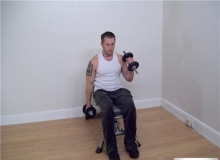 Ngồi cuốn tạ đơn hình búa từng tay cho bắp tay trước - Seated Alternate Hammer Curls