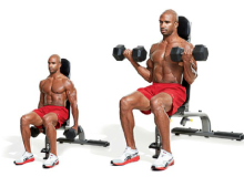 Ngồi cuốn tạ đơn cho bắp tay trước - Seated Dumbbell Bicep Curl