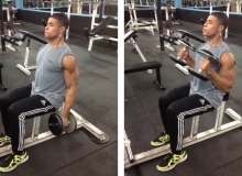 Ngồi cuốn tạ đơn hình búa cho bắp tay trước - Seated Hammer Curls